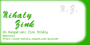 mihaly zink business card